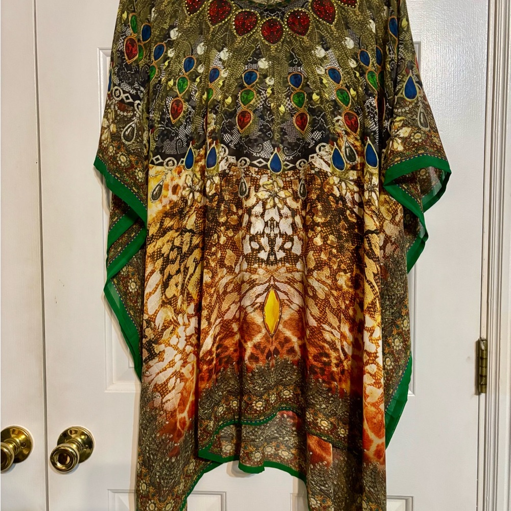 Beautiful Rima Multicolor Patterned Swim Coverup Short One size Fits All